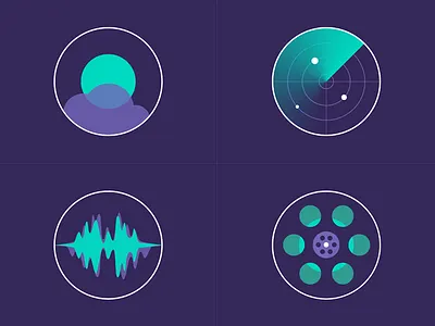 Icons 2 audio cloud film scan sound sun video virus voice weather