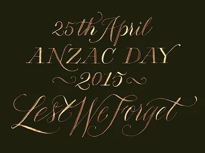 ANZAC Day calligraphy