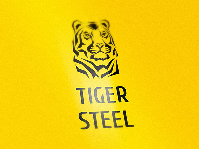 Tiger Steel Logo animal black branding cat logo logotype mockup photo steel tiger wild yellow