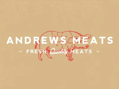 Andrews Meats type typography