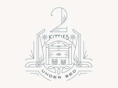 Exploration: Two Kitties badge illustration lettering typography vector
