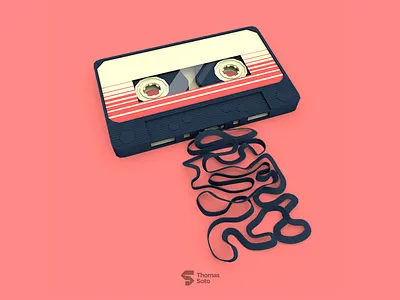 T for Tape 36daysoftype 3d awesome galaxy guardian lowpoly mix render t tape type