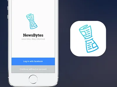 NewsBytes App Icon app icon homescreen iphone login mockup psd signup ui