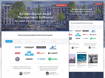 Customer page bynder clients customer customer logos customer page digital asset management filter interface ui ux webdesign website