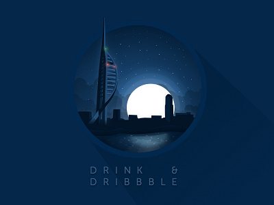 Drink & Dribbble dribbble flat gunwharf light meetup playoff portsmouth rebound sea shadow