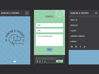 Duncan & Friends Mobile clean co dog mobile navigation responsive rustic shampoo supply ui ux web