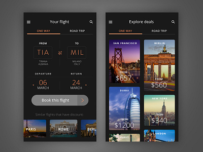 Flight deal app apple book booking cities deal design flight flights ios iphone ui ux