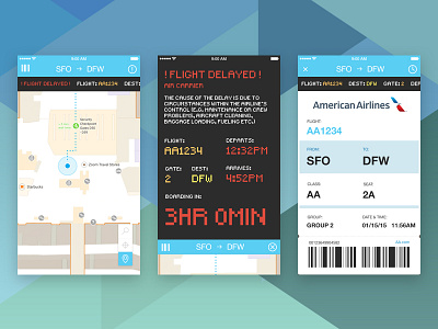 Airport App air airport app dfw flight flying ios iphone port sfo ui ux