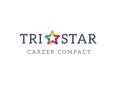 Tristar Career Compact Logo branding clean education iconic modern redesign refresh simple slab serif star symbol