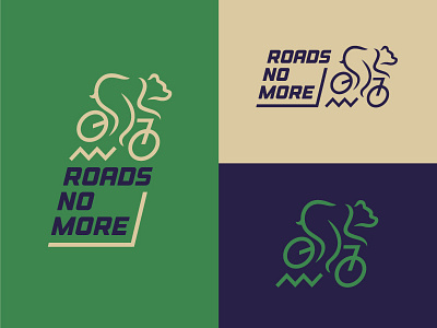 Downhill bear in green animal bear bike blue cycling green logo mountain mtb road speed