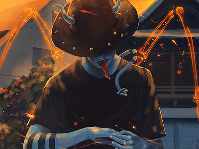 Demon Boy digital painting photoshop