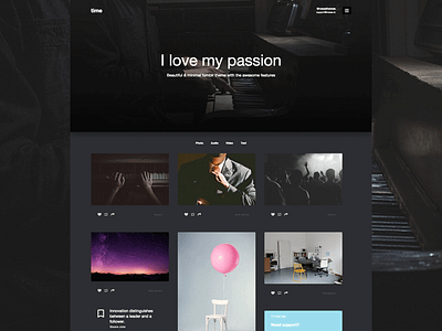 Time Portfolio Premium Tumblr Theme blog design gallery grid minimal portfolio post theme tumblr tumblr theme ui web