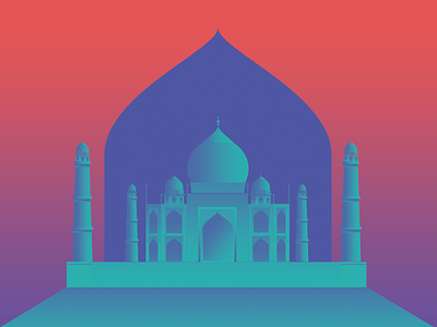 Tajmahal card design game illustration seven taj mahal vector wonders