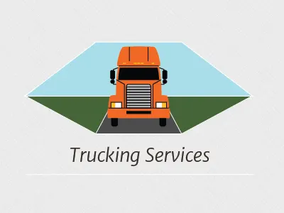 Trucking Services flat design logistics truck