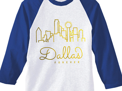 Dallas Forever Shirt Design Mockup dallas design graphic illustration lettering line drawing shirt skyline texas