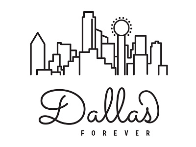 Dallas Forever Shirt design dallas design graphic illustration lettering line drawing shirt skyline texas