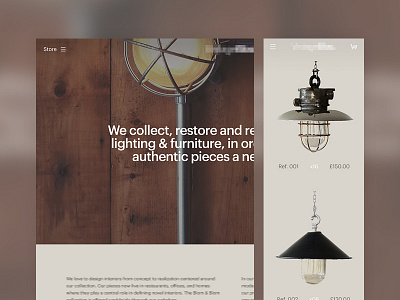 Reclaimed Lighting UI clean light lighting reclaimed simple ui web