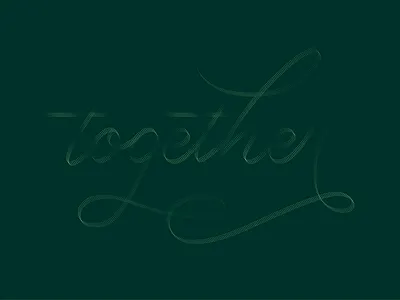 together (on the side) lettering