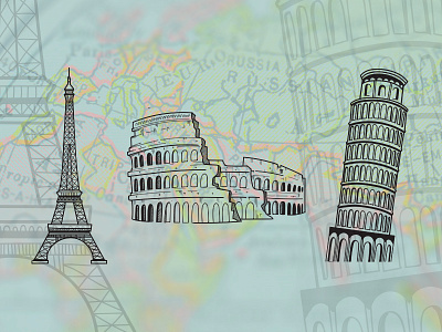 Quick Travel colosseum drawing eiffel italy paris pisa rome travel