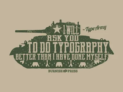 Type Army Tanker. army design type typography