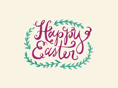 Happy Easter handlettering watercolor