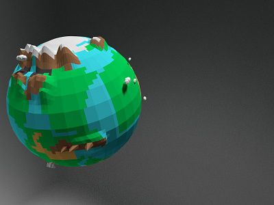 Low Poly Earth 3d blender clouds earth lowpoly mountains sea world