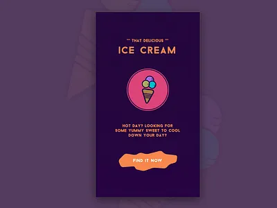 Ice Cream app app brand flat ice cream identity landing page minimal mobile ui ux