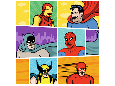 Supes comics illustration vector