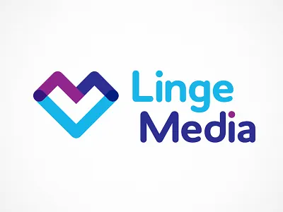 Lingemedia blue heart logo purple