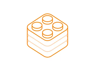 Lego Block block lego lines modular orange