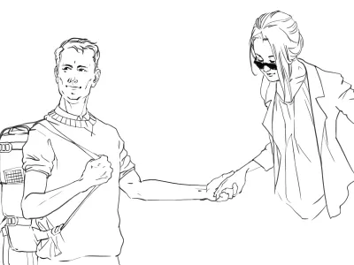 Let editorial illustration marc aspinall pencil wip