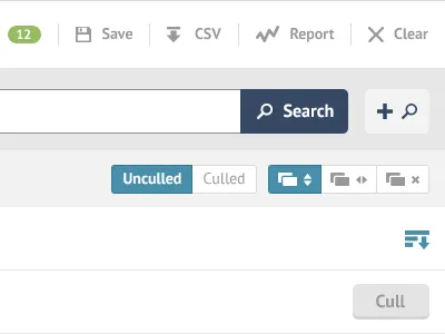 Much detail clear report save search segmented control