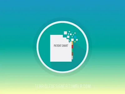 Paper Document Conversion Iconography chart conversion digital digital conversion flat flat design gradient icon long shadow paperless patient chart
