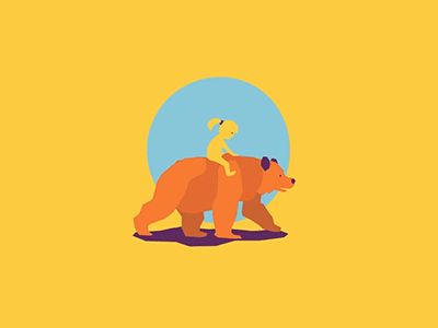 Childcare Bear animal animation bear childcare girl illustration walking