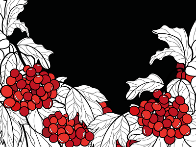 Guelder rose for a poster illustration poster