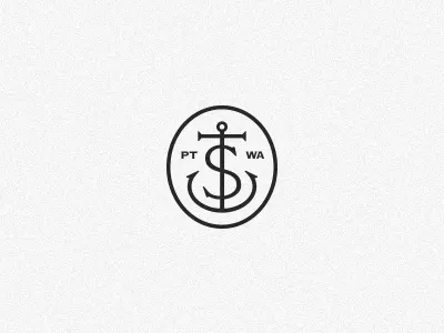 Salty Anchor anchor branding food truck icon logo monogram salty