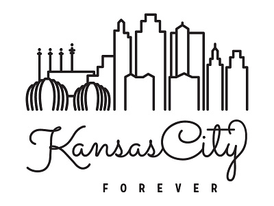 Kansas City Forever Design design graphic illustration kansas city kc lettering line drawing skyline