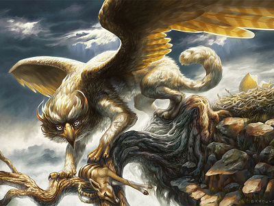 Cragstalker creature digital illustration fantasy griffin illustration photoshop