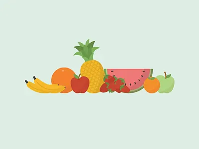 Fruits apple banana fruit grapefruit green apple healthy nutrition orange pineapple strawberries vitamin c watermelon