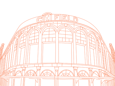 Citi Field! Let's Go Mets! baseball citi design field illustration illustrator lines mets new york nyc stadium