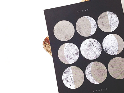 Lunar Phases Print 8x10 celestial lunar moon phases print