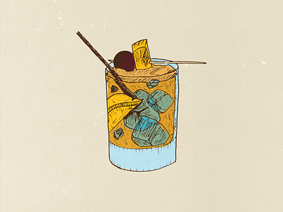 Old Fashioned Illustration cocktail illustration old fashioned wierstewart