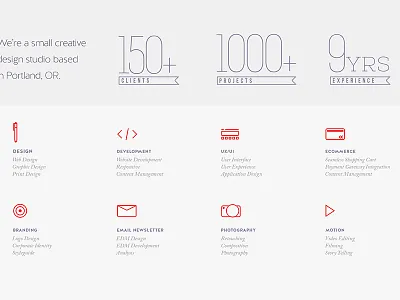 About & Services section of the website about info about page design icon icons infographic logos services page statistics stats typography web icons