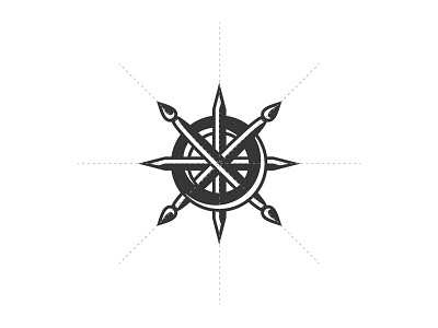 Art Navigator logo construction art black black and white brush compass graphic handwheel logo mark navigator pencil wheel