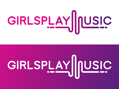 Girls Play Music - The female musicians database LOGO female musician girls logo logotype music play music sound wave typography