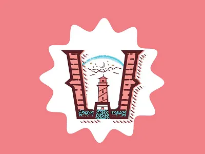 Dropcap project: W dropcap project lighthouse texture w