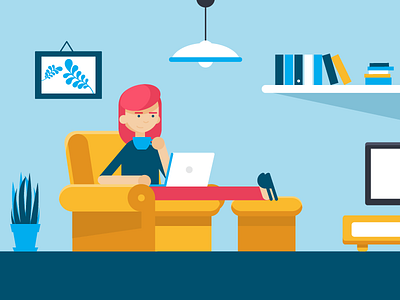 Feeling relaxed at home coffee home illustration sofa woman