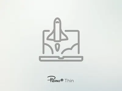 Picons Thin Update 2 icons ios picons rocket thin update vector