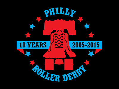 Philly Roller Derby 10 Year Logo anniversary athletic derby logo philadelphia philly roller derby sport sports