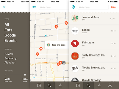 Find a Place app franklin gothic ios places things ui